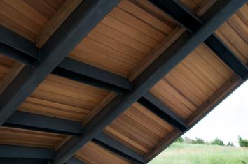 Spectacle Island Shade Shelter and Benches, by David Phillips and Charles Jones